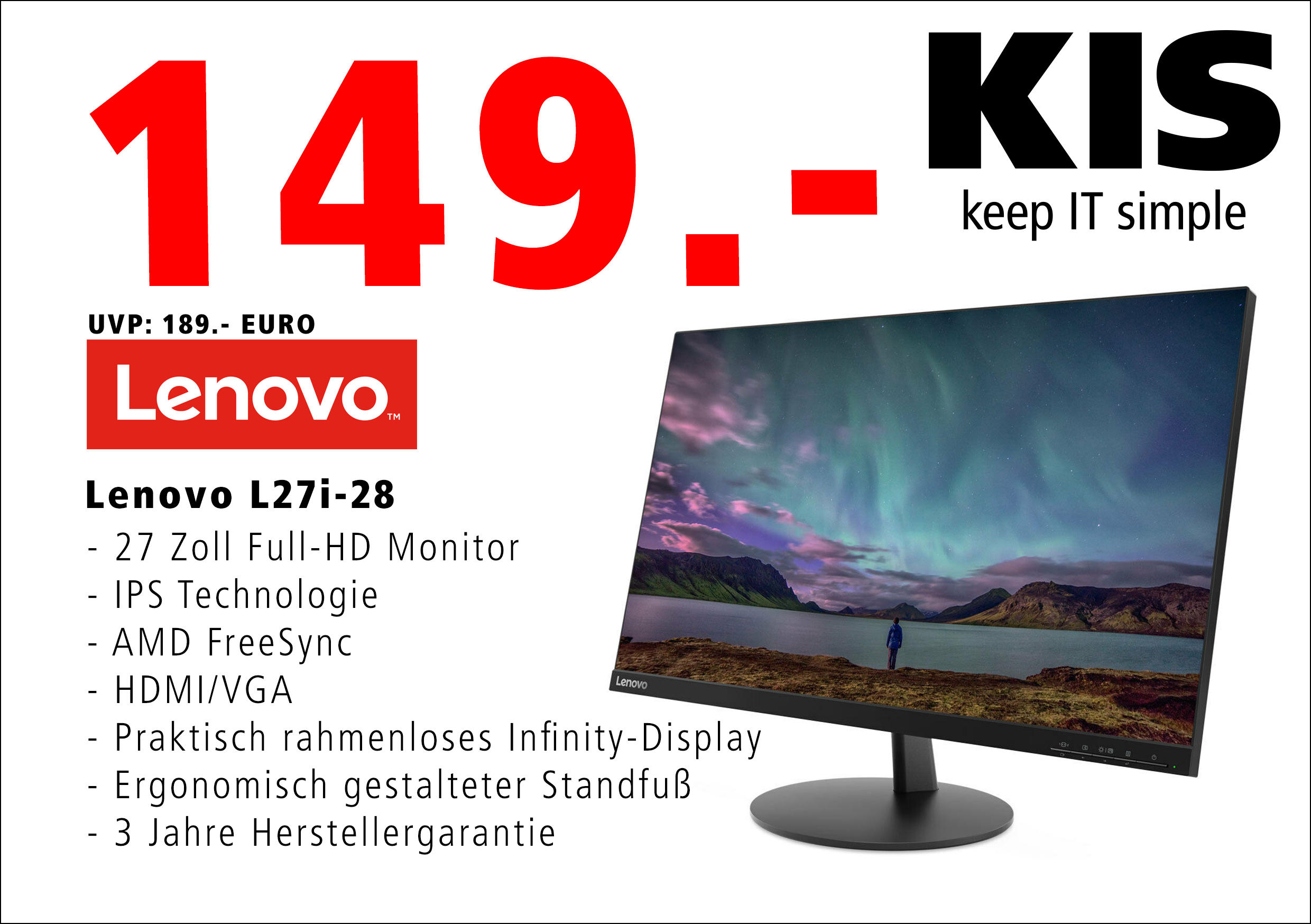 Lenovo L27i Monitor Angebot